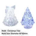 Christmas tree silicone mold with geometric design for DIY resin art and scented candles - Mirror Style Christmas Tree / Milky White