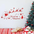Pegatinas de pared de acrílico espejo rojo de Feliz Navidad para decoración de salón - Rojo