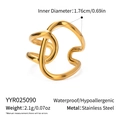 Minimalistische gouden onregelmatige roestvrijstalen ring met afmetingen en gewicht - Gouden geometrische onregelmatige verweven stijl (YYR025090)