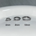 Silver mini huggie hoop earrings with clear zircons in 6mm, 8mm, and 10mm sizes - 6mm Pair / Silver