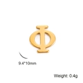 Pendentif lettre grecque Phi en acier inoxydable doré, taille 9,4x10mm et poids 0,4g - Lettre Grecque Phi (Φ) / Doré
