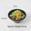 Miniature buckwheat noodle bowl pendant with dimensions 7cm diameter and 64.5g weight - Garlic Bean Sprout Soba Noodles / Ornament Style