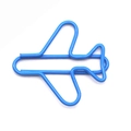 Blue metal paperclip shaped like a creative cartoon airplane for office stationery - Lake Blue