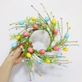 30cm Easter egg wreath with vibrant spring berries for front door wall hanging decor - 30cm Easter Egg Simulation Grass Wreath