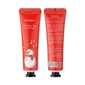 KORMESIC 30g Green Tea Hand Cream in festive red tube with snowman Christmas design - Christmas Warmth / 30 g