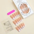Press-on nail kit with 24 French tip nails, butterfly rhinestones, and tool accessories - French Butterfly Rhinestone Style (XA-61-62)