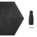 Mini graphite black foldable sun umbrella with gold heart print and UV protection - Obsidian Black (Plain Mini)