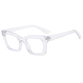 Chic transparent square frame anti-blue light glasses with oversized cat-eye design - Clear