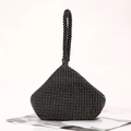 Elegante borsa da sera a forma di piramide con strass di cristallo neri e argento - Piccolo / Nero
