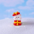 Miniatura di orsetto bianco in scatola regalo rossa per decorazioni natalizie DIY - N. 9 Orso in Confezione Regalo
