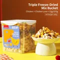 KIMPETS Seau de 500g de friandises lyophilisées pour animaux au poulet et jaune d'œuf - Poulet, Foie de Poulet, Jaune d'Oeuf (670g)