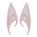 Cosplay elf ears in pale pink with glitter sequins for Halloween costume parties - 12CM OPP Bag / Pink Glitter (12CM)