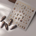 Altägyptische Goldkatzen-Nagelaufkleber mit Bastet- und Horusauge-Design Co-319 - Folienprägung
