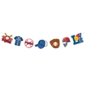 Baseball themed birthday banner with blue jersey and cap decorations for party setup - Baseball Element Accessory Banner (J-0123-2)