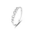 Minimalist S925 sterling silver ring with delicate heart-shaped chain links for women - Platinum-FDJZ-190