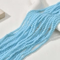 Strands of 4mm light blue matte frosted glass beads for DIY bracelet and jewelry making - Matte Blue