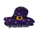 Dunkelblaue Hexenhut Haarklammer mit goldenen Sternen für Halloween Haarstyling - Hexenhut / Violett/Blau