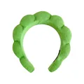 Serre-tête torsadé vert vif en éponge moelleuse pour le lavage du visage et la coiffure - Bandeau Unique / Vert Foncé