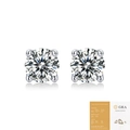 S925 sterling silver moissanite stud earrings with four-prong setting and GRA certificate - 925 Silver / Limited Edition 0.5 Carat*2 (With GRA Certificate)