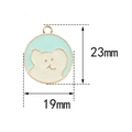 Creamy bear head pendant in mint green with gold trim and 23mm by 19mm dimensions - Sky Blue Bear