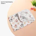 Soft white coral fleece pet blanket with brown and grey paw prints for dogs and cats - 60*40cm / White Paw Print