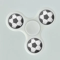 White three-arm fidget spinner featuring classic black and white football patterns - Classic White Soccer Pattern