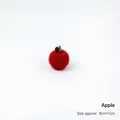 Red plush apple decoration for Christmas DIY crafts and home tree ornaments, 8cm x 7cm - Apple (1 Piece)
