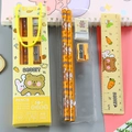 Yellow cartoon stationery gift set with 2 pencils, ruler, eraser and sharpener - Yellow Bear