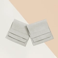 Light gray velvet jewelry pouch with snap button closure for rings and necklaces - Envelope Style / 8*8cm / Light Gray