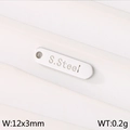 Polished rectangular stainless steel tag 12x3mm DIY jewelry part with S.Steel engraving - Steel Color Rectangle (KLJ9165-Z)