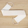 Cream exfoliation back scrubber strap with dual rope handles for deep body cleaning - Loofah Back Scrubber Strap (8*30*70CM)