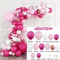 Pink and rose gold balloon arch kit with confetti balloons for birthday party decoration - Rose Red Set 01