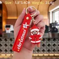 Christmas bear keychain with red silicone wristlet and gingerbread man holiday design - Christmas Bear-2