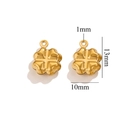 18K gold plated four-leaf clover heart charm for DIY jewelry making, 13mm by 10mm size - Gold Clover