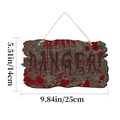 Halloween wooden Danger sign with bloody handprints for spooky home decor and parties - Danger Style (WSJ010)