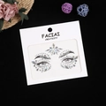 Autocollants de gemmes de visage aurora iridescents pour les yeux et le front sur carte - 165*155mm / Blanc AB