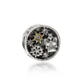 Silver angel and star charm bead with sparkling crystals for DIY bracelets - Angel Star