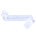 Fascia di compleanno in raso bianco con strass argentati e corona per decorazione - Birthday Girl / Fascia in Raso Bianco con Strass Bianchi