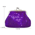 Mini portamonete con paillettes viola con chiusura a bacio e dimensioni compatte - Tipo standard / Viola