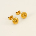 Minimalist 18K gold plated titanium steel bubble donut stud earrings for women - Letter O