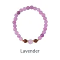 Handmade lavender crystal beaded bracelet with gold spacers and dark wood accents - Kuk Lavender Style (WB335)