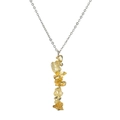 Collana con pietre naturali occhio di tigre e ametista con catena argentata su bianco - Citrino
