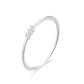 Close-up of S925 sterling silver ring featuring three sparkling cubic zirconia stones - Platinum #4 (Triple Stone)
