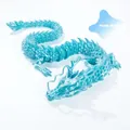 Detailed macro view of 3D printed movable dragon scales in pearl blue finish - 30CM Pearl Blue