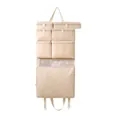 Beige 6-pocket hanging travel organizer made of durable fabric measuring 74cm by 45cm - 6-in-1 (6 Grids) / Beige