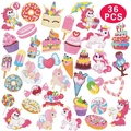 36-piece 5D DIY diamond painting sticker set with colorful unicorn and dessert themes - 36Pcs Unicorn Dessert Series