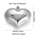 Gold-plated copper heart pendant for DIY jewelry, measuring 50mm by 40mm in size - Ysn023-02 / 18K Gold