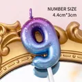 Sparkly purple and blue gradient number 9 birthday candle with fine glitter coating - Purple Blue Gradient Number 9 Candle