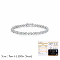 S925 sterling silver Moissanite tennis bracelet with VVS1 clarity and bubble design - 3mm Bubble Bracelet (MSB0211) / 17cm (With GRA Certificate)