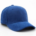 Classic bright blue corduroy baseball cap with a vintage textured finish for men and women - Adjustable / Blue